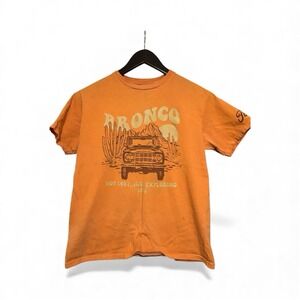 Ford Bronco Women's Small Graphic T-Shirt Classic Cars Orange Vintage